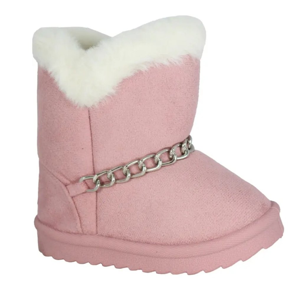 BEBE Kids' Chain Faux Fur Lined Boot Pink Toddler 7